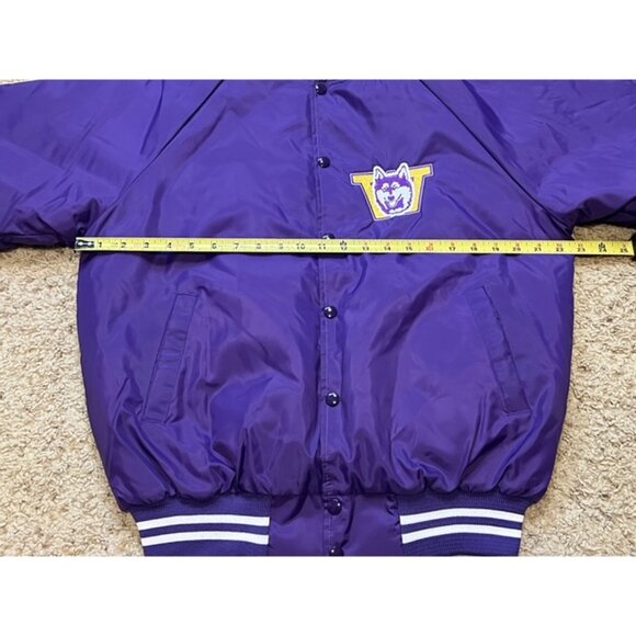 Washington Huskies Vintage Rose Bowl Champs Snap Button Jacket Size Medium M EUC - Picture 6 of 7